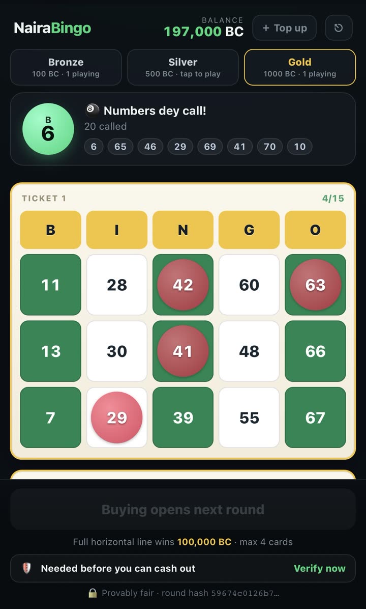 NairaBingo — gold card